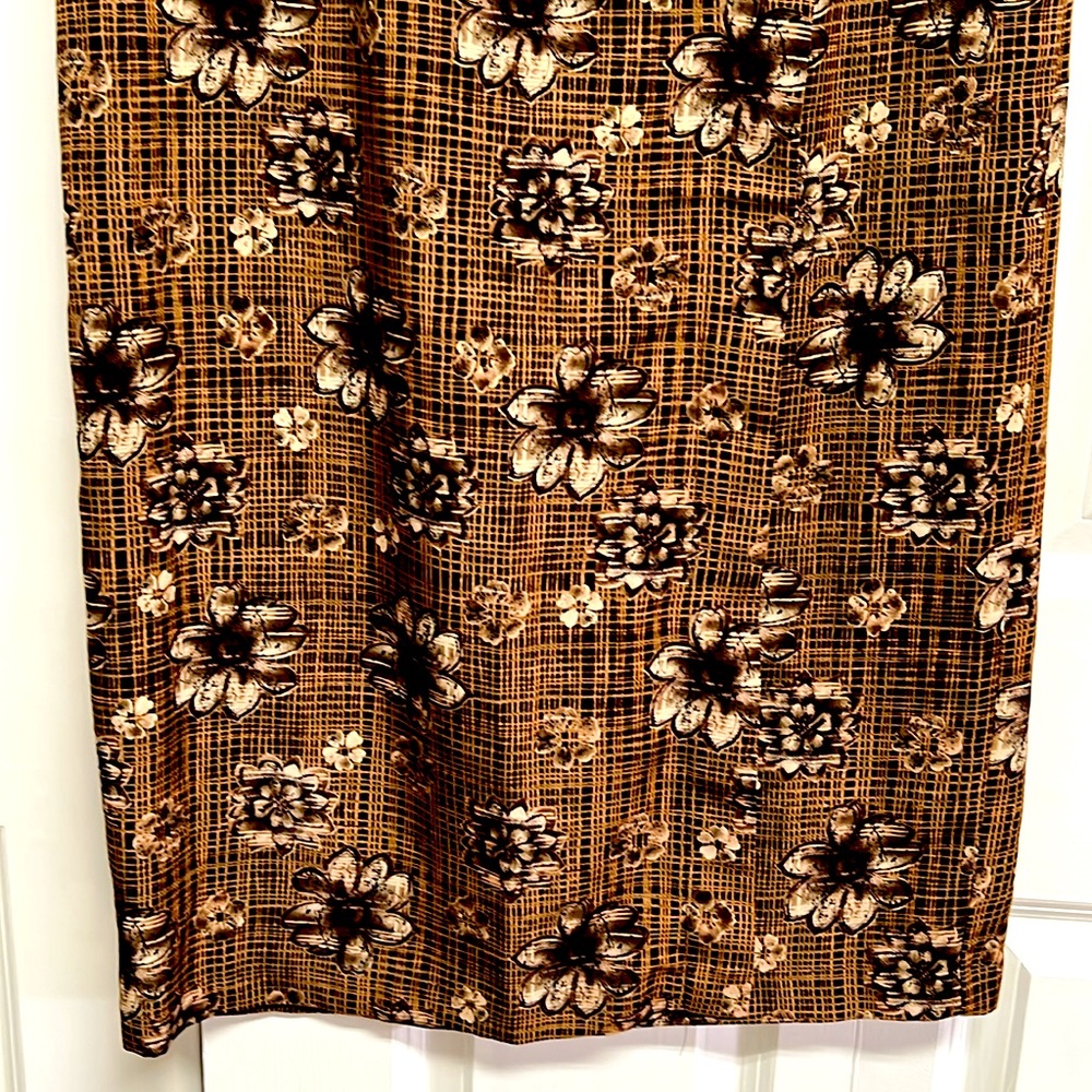Vintage Maggie Lawrence Brown Floral Print Wrap Maxi Skirt Size 14 with Tags - Picture 4 of 9